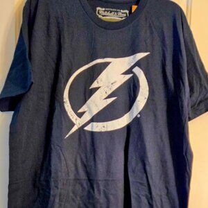 Men's Navy Tampa Bay Lightning Distressed Logo T-Shirt